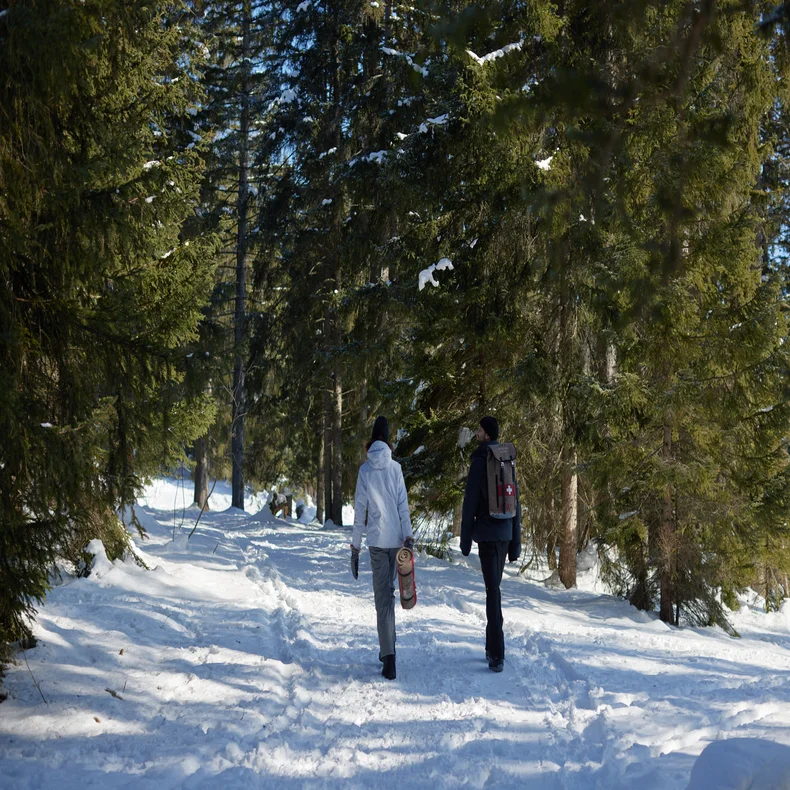 Skis aux pieds